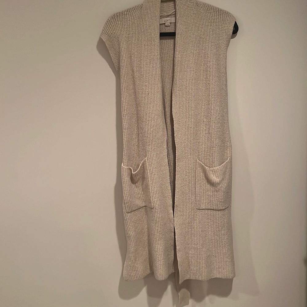 Loft wool overlay sweater wrap with tie